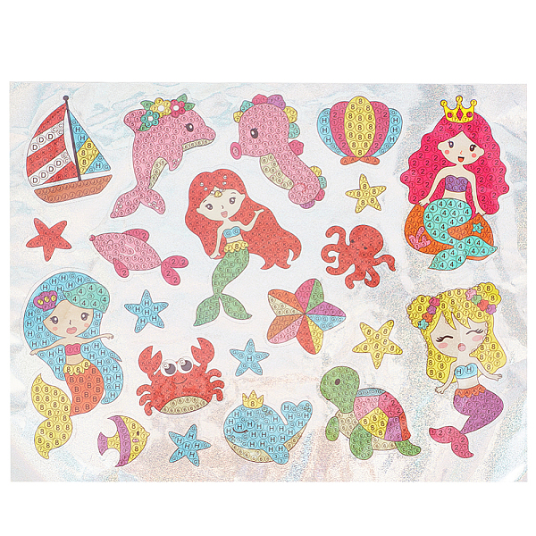 

PandaHall DIY Ocean Theme Sticker Kit, Including Resin Rhinestones Bag, Diamond Sticky Pen, Tray Plate and Glue Clay, Mixed Color..., Multicolor