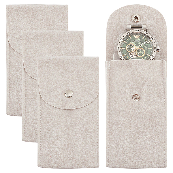 

PandaHall BENECREAT 4PCS Watch Pouch Watch Storage Bag, White Portable Velvet Watch Travel Case Organizer with Insert for Travel Outdoor...