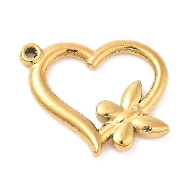 

PandaHall Ion Plating(IP) 304 Stainless Steel Pendants, Heart with Butterfly Charm, Golden, 20x23.5x2.3mm, Hole: 1.5mm 304 Stainless Steel...