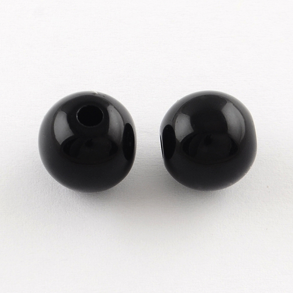 

PandaHall Round Opaque Acrylic Beads, Black, 8mm, Hole: 2mm, about 1800pcs/500g Acrylic Round Black
