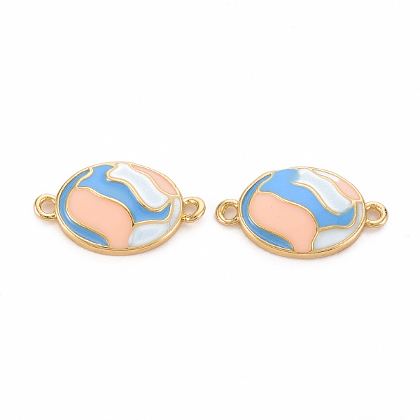 

PandaHall Brass Enamel Links Connectors, Cadmium Free & Nickel Free & Lead Free, Flat Round, Real 16K Gold Plated, 10x18x3mm, Hole: 1.2mm...