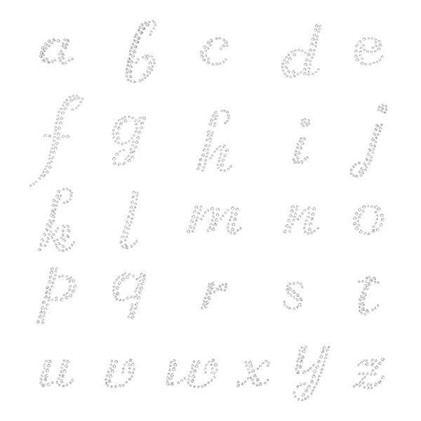 PandaHall Fingerinspire Glitter Hotfix Rhinestone(Hot Melt Adhesive On The Back), Costume Accessories, Alphabet a~z, Crystal, 33x21.8cm...