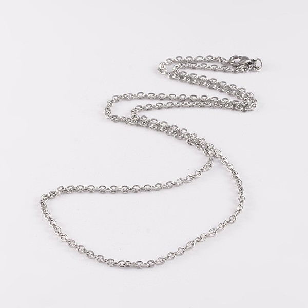 

PandaHall 304 Stainless Steel Cable Chain Necklaces, with Lobster Clasps, Stainless Steel Color, 18 inch(46cm) 304 Stainless Steel