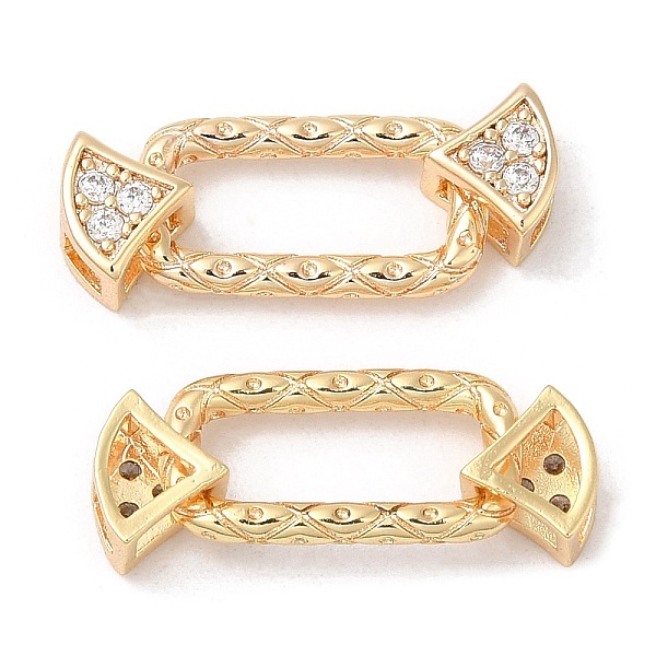 

PandaHall Brass Micro Pave Clear Cubic Zirconia Connector Charms, Nickel Free, Rectangle Links, Real 18K Gold Plated, 20x7x4mm, Hole...