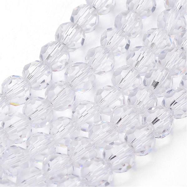 

PandaHall Transparent Glass Bead Strands, Imitate Austrian Crystal, Faceted(32 Facets), Round, Clear, 8mm, Hole: 1mm, about 65~67pcs/strand...