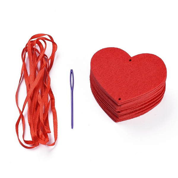 

PandaHall Non-Woven Fabric Pennant Flags, for Party Celebrations, with Ribbon and Plastic Pin, Heart, Red, Heart: 60x73x2mm, Hole: 3mm Fibre...