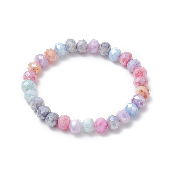 

PandaHall Glass Rondelle Beaded Bracelets for Women, Mixed Color, Inner Diameter: 2 inch(4.95cm) Glass Multicolor
