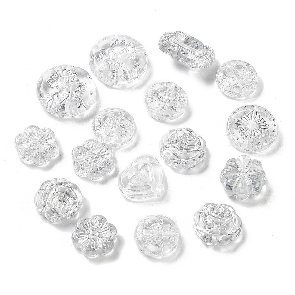 

PandaHall Transparent Acrylic Beads, Mixed Shape, Clear, 10~18x13~18x4~9mm, Hole: 1.6~1.8mm, about 15~30pcs/set Acrylic Mixed Shapes Clear