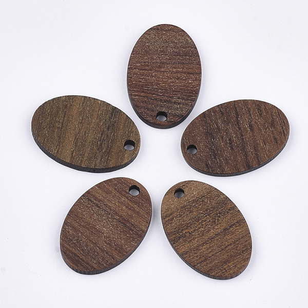 

PandaHall Walnut Wood Pendants, Oval, Saddle Brown, 23x16x2.5~3mm, Hole: 2mm Wood Oval Brown