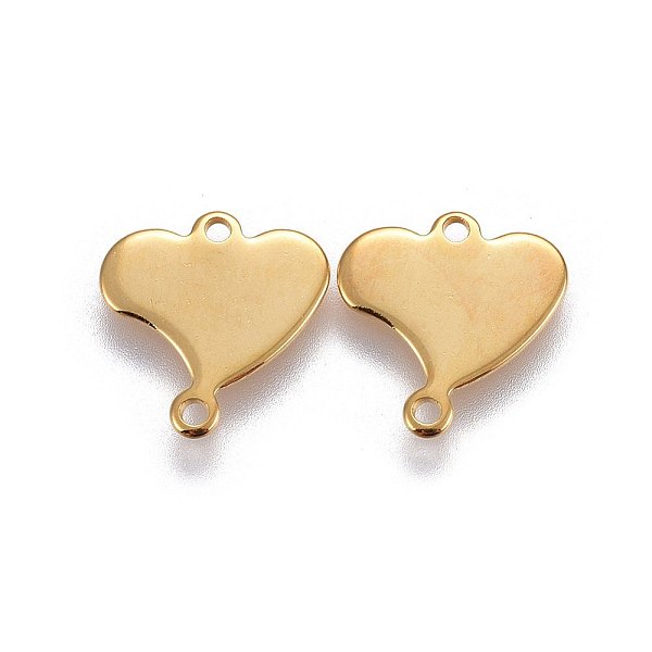 

PandaHall 201 Stainless Steel Links connectors, Heart, Golden, 11.5x11x0.7mm, Hole: 1mm 201 Stainless Steel Heart