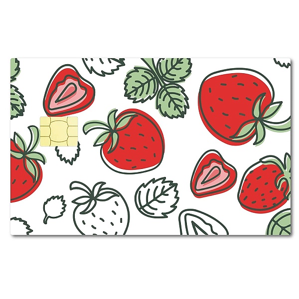 PandaHall CREATCABIN Card Skin Sticker Strawberry Debit Credit Card Skins Cover Personalizing Bank Card Protecting Removable Wrap Waterproof...