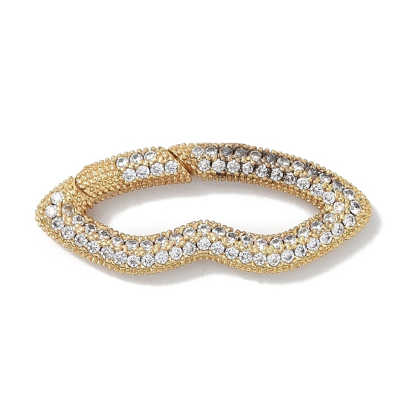 

PandaHall Rack Plating Brass Micro Pave Cubic Zirconia Spring Gate Rings Clasps, Cadmium Free & Lead Free, Long-Lasting Plated, Real 18K..., Clear