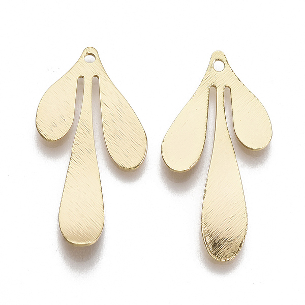 

PandaHall Brass Pendants, Teardrop, Nickel Free, Real 18K Gold Plated, 35.5x17x2.5mm, Hole: 1.6mm Brass Teardrop