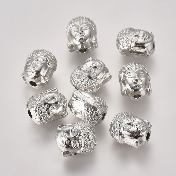 

PandaHall Alloy Beads, Buddha Head, Platinum, 10x9x8mm, Hole: 2mm Alloy Human