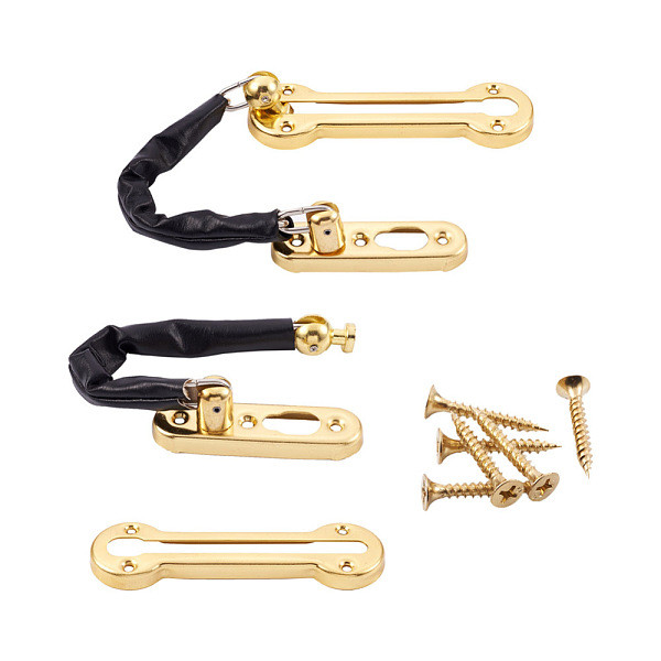 

PandaHall Stainless Steel Swing Bar Door Lock, Anti-Theft Clasp Back Locking Accessories, Light Gold, 128x35x8.5mm, Hole: 4mm Stainless..., Black