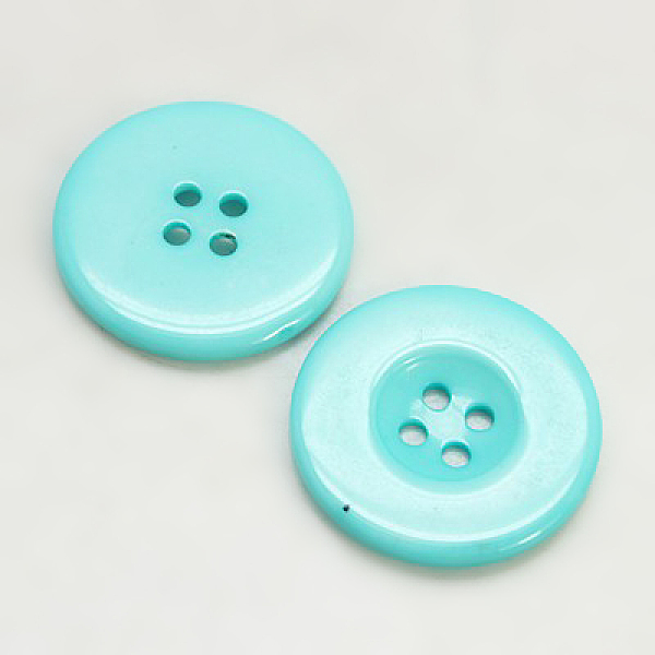 

PandaHall Resin Buttons, Dyed, Flat Round, Cyan, 30x3mm Resin Flat Round Cyan