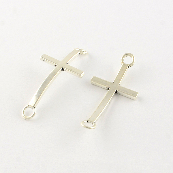 

PandaHall Sideways Cross Tibetan Style Alloy Links connectors, Cadmium Free & Lead Free, Antique Silver, 42.5x21x4.5mm, Hole: 3.5mm, about...
