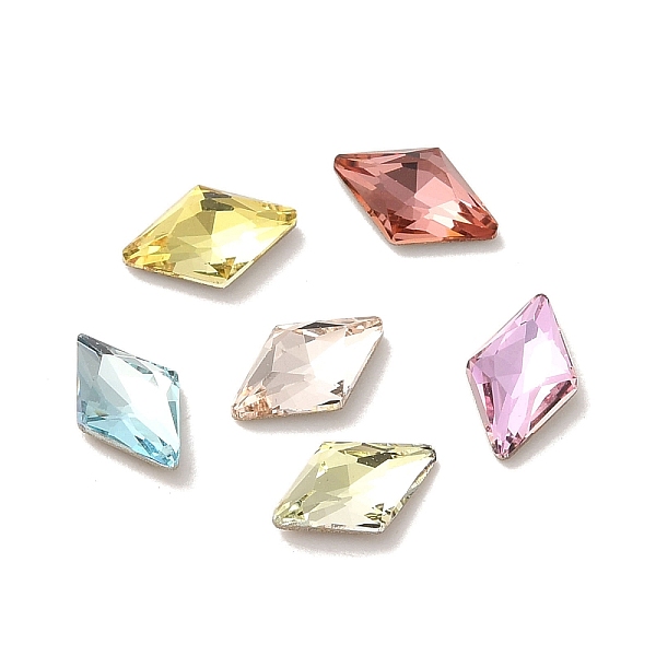 

PandaHall Glass Rhinestone Cabochons, Point Back & Back Plated, Faceted, Rhombus, Mixed Color, 8x5x2mm Glass Rhinestone Rhombus Multicolor