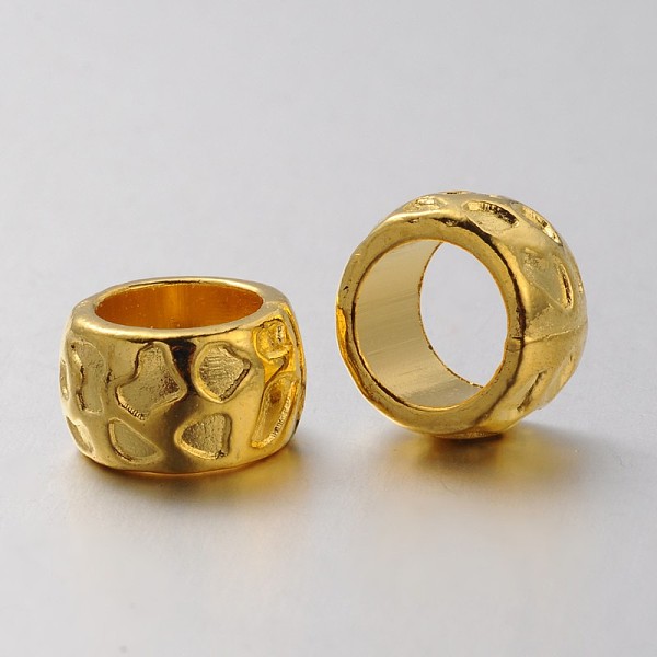 

PandaHall Rondelle Tibetan Style Alloy Beads, Lead Free & Cadmium Free, Large Hole Beads, Golden, 13x8mm, Hole: 10mm Alloy Rondelle