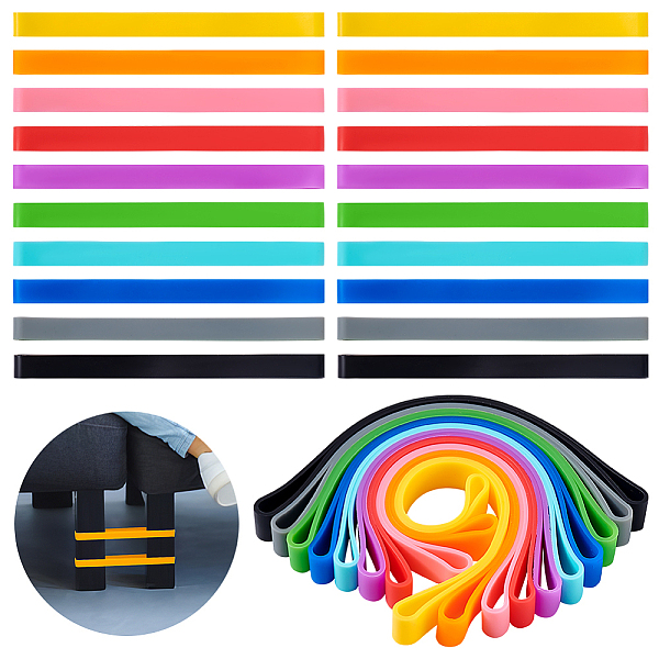 

PandaHall AHANDMAKER 20Pcs Chair Bands for People with Fidgety Feet, 10 Colors Stretch Silicone Elastic Bands, Fidget Bands for Classroom..., Multicolor