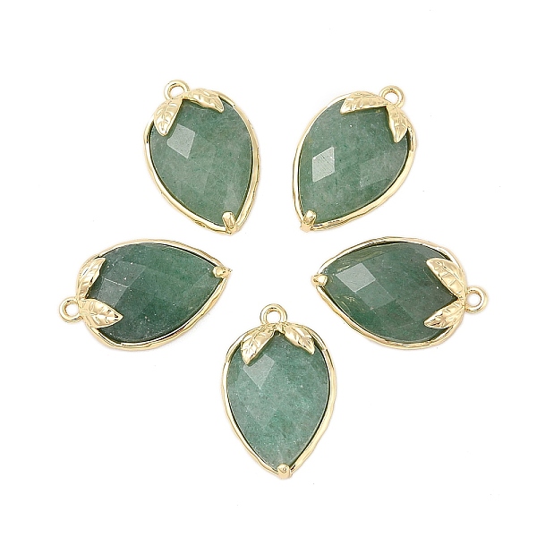 Natural Green Aventurine Faceted Pendants