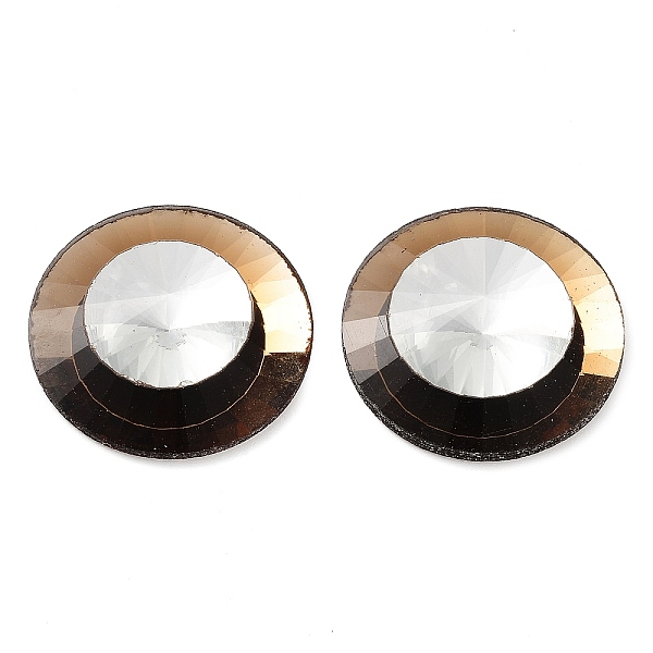 

PandaHall Glass Cabochons, Back Plated, Faceted, Half Round, Camel, 29.5x9mm Glass Half Round Brown