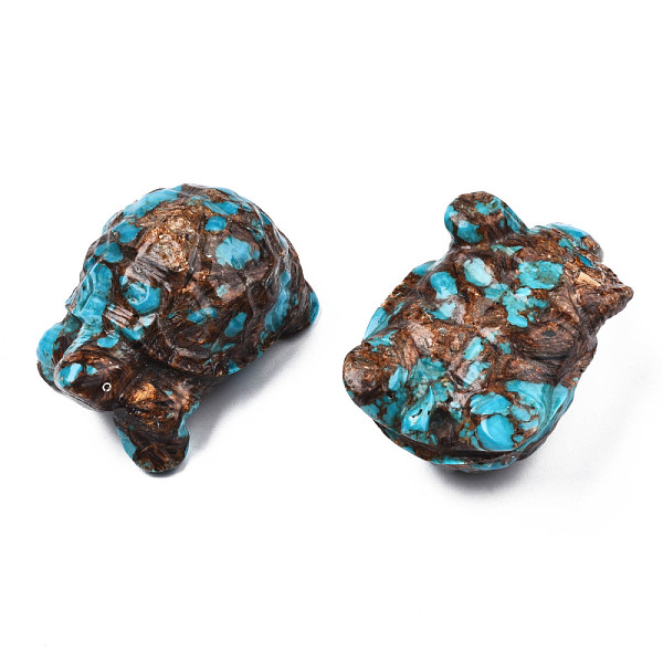 

PandaHall Tortoise Assembled Natural Bronzite & Synthetic Imperial Jasper Model Ornament, Mini Turtle Statue, for Home Desk Display...