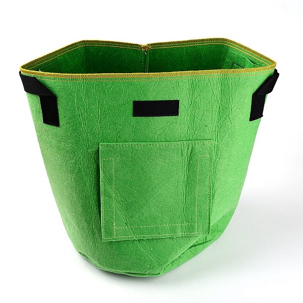 

PandaHall Planting Bag Fabric Vegetable Seedling Growing Pot Garden Tools, Lime Green, 275x265x345mm Fibre