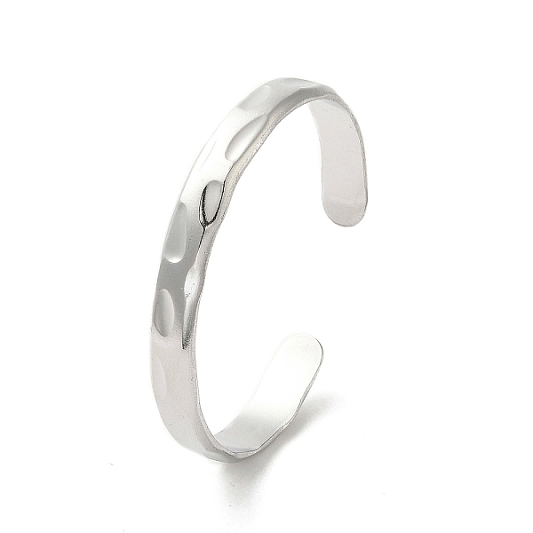 

PandaHall 304 Stainless Steel Textured Cuff Bangles, Stainless Steel Color, Inner Diameter: 2-1/4x1-7/8 inch(5.75x4.85cm) 304 Stainless...