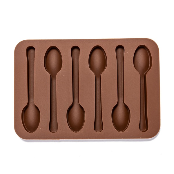 PandaHall Spoon Silicone Molds, Fondant Molds, For DIY Cake Decoration, Chocolate, Candy, UV Resin & Epoxy Resin Craft Making, Coconut Brown...