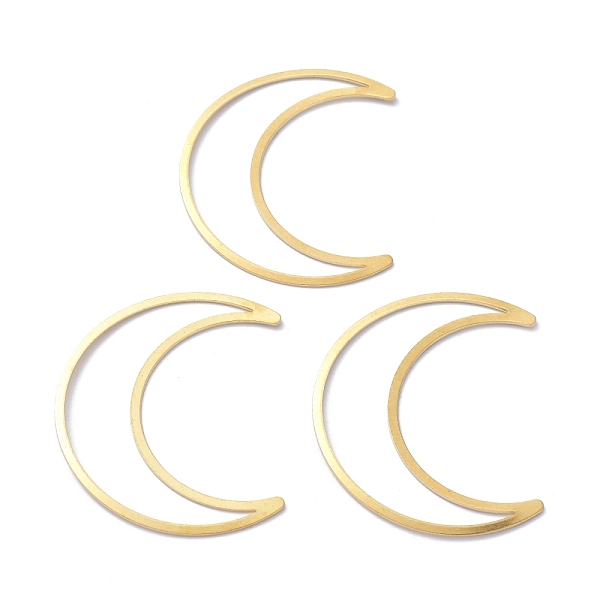 

PandaHall Brass Pendant, for Jewelry Making, Hollow Moon, Raw(Unplated), 50x40x1mm Brass Moon