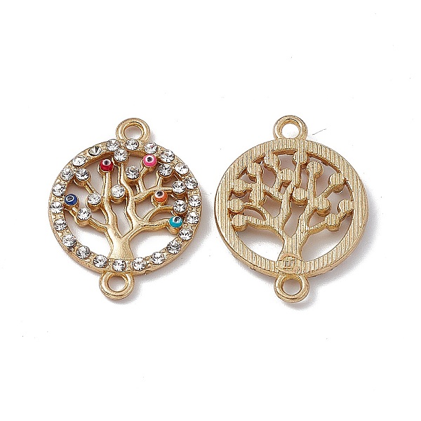 

PandaHall Colorful Evil Eye Alloy Enamel Connector Charms, Tree of Life Links, with Crystal Rhinestones, Golden, 23x17.3x2.5mm, Hole: 1.8mm...