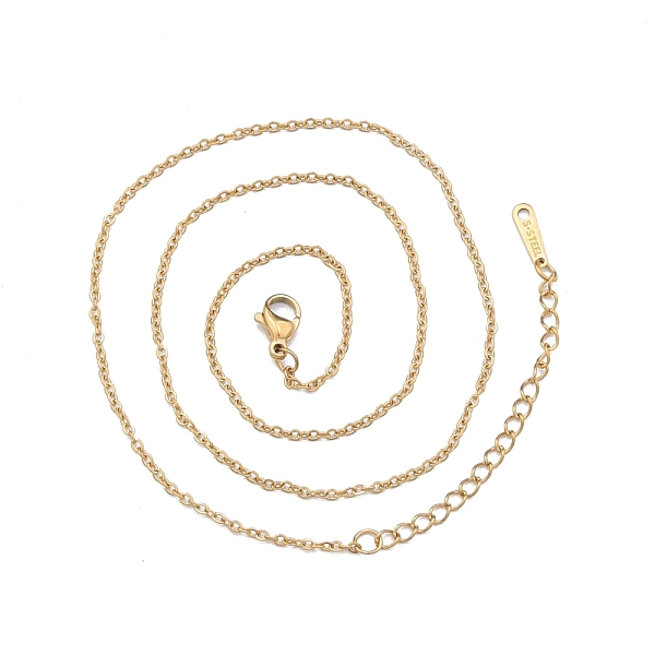 

PandaHall 304 Stainless Steel Cable Chains Necklace for Men Women, Golden, Wide: 1.5mm, 15.75 inch(40cm) 304 Stainless Steel