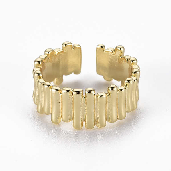 

PandaHall Brass Cuff Rings, Open Rings, Nickel Free, Real 16K Gold Plated, US Size 6 3/4(17.1mm) Brass