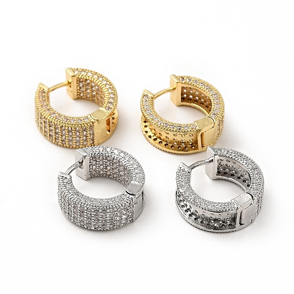 

PandaHall Clear Cubic Zirconia Hinged Hoop Earrings, Rack Plating Brass Jewelry for Women, Mixed Color, 17x7mm, Pin: 0.8mm Cubic Zirconia...
