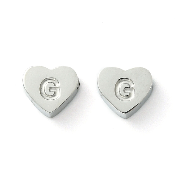 

PandaHall 316L Surgical Stainless Steel Beads, Love Heart with Letter Bead, Stainless Steel Color, Letter G, 5.5x6.5x2.5mm, Hole: 1.4mm 316L...