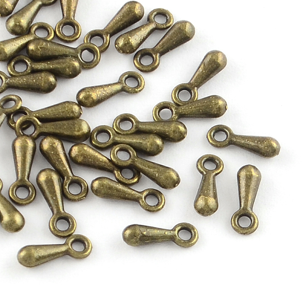 

PandaHall Alloy Charms, Chain Extender Drop, Teardrop, Antique Bronze, 7x2.5x2mm, Hole: 1mm, about 5000pcs/bag Alloy Teardrop