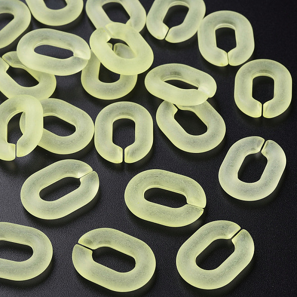 

PandaHall Transparent Acrylic Linking Rings, Quick Link Connectors, for Cable Chains Making, Frosted, Oval, Yellow, 24x18x5mm, Inner...