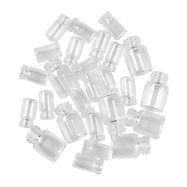 

PandaHall Column Glass Bottles, Wishing Bottles, without Plugs, Clear, 1.85~2.5x1~1.55cm, Inner Diameter: 0.6~0.75cm Glass Bottle Clear