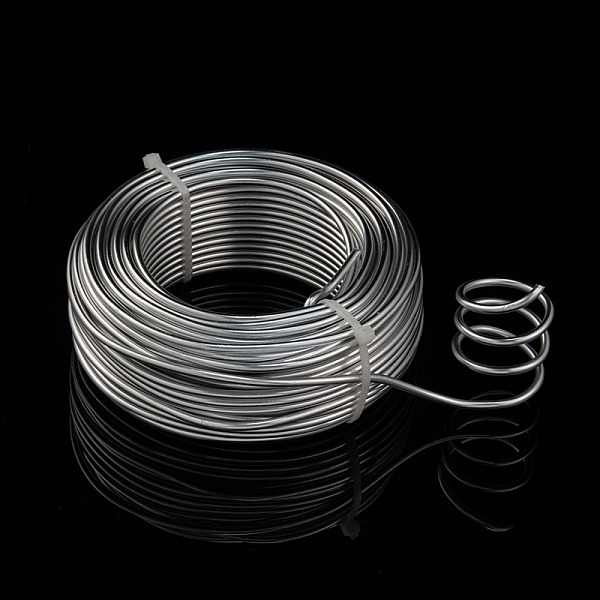 PandaHall Round Aluminum Wire, Bendable Metal Craft Wire, for DIY Jewelry Craft Making, Silver, 9 Gauge, 3.0mm, 25m/500g(82 Feet/500g)...