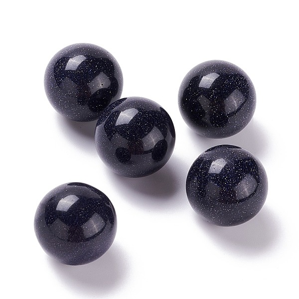 

PandaHall Synthetic Blue Goldstone Beads, No Hole/Undrilled, for Wire Wrapped Pendant Making, Round, 20mm Blue Goldstone Round