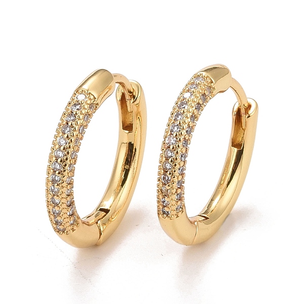 

PandaHall Clear Cubic Zirconia Hoop Earrings, Brass Hinged Earrings for Women, Cadmium Free & Nickel Free & Lead Free, Real 18K Gold Plated...