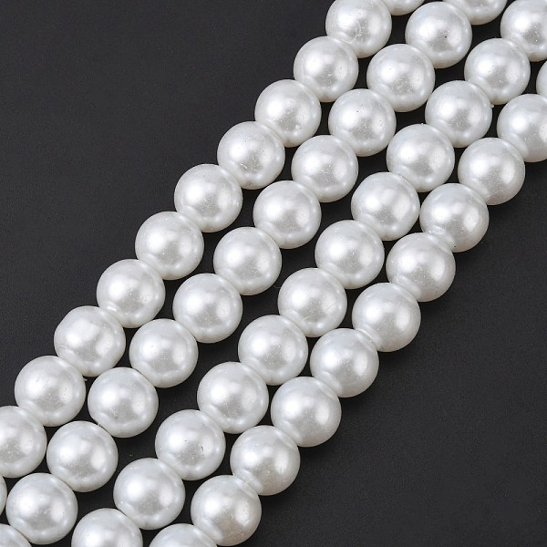 Perle de verre blanche ronde perles en vrac pour la fabrication artisanale de collier de bijoux