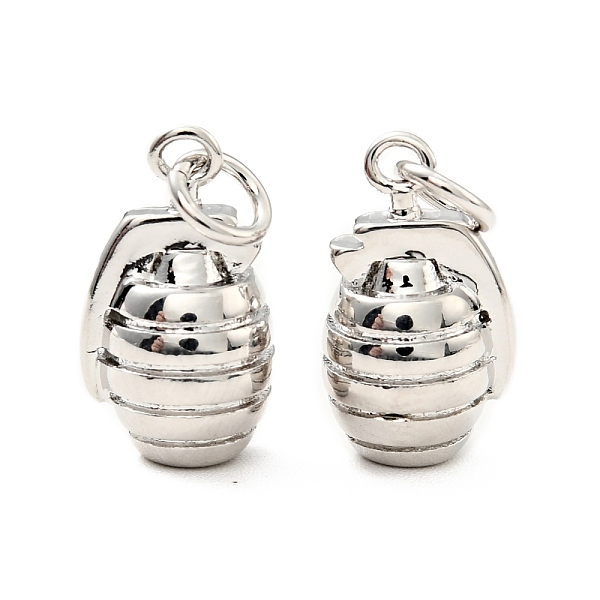 

PandaHall Brass Pendants, with Jump Ring, Cadmium Free & Lead Free, Grenade, Platinum, 14.5x8.5x7.5mm Brass Others