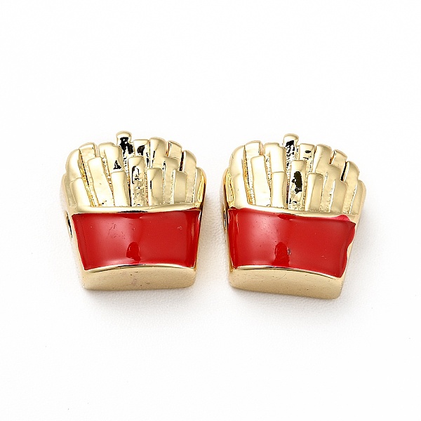 

PandaHall Rack Plating Brass Enamel Beads, Cadmium Free & Lead Free, Real 18K Gold Plated, French Fries, Red, 10x10x5.5mm, Hole: 1.7mm...
