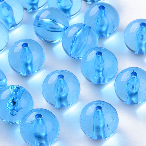 

PandaHall Transparent Acrylic Beads, Round, Deep Sky Blue, 20x19mm, Hole: 3mm, about 111pcs/500g Acrylic Round