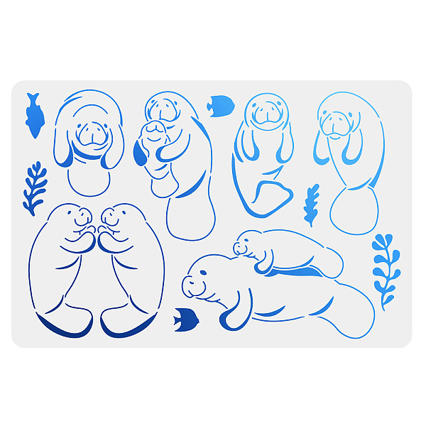 

PandaHall PET Hollow Out Drawing Painting Stencils, for DIY Scrapbook, Photo Album, Sea Lion Pattern, 400x600mm Plastic Sea Lion