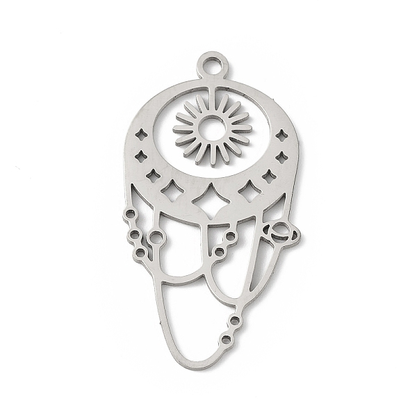 

PandaHall 304 Stainless Steel Pendants, Solar Saturn Charm, Stainless Steel Color, 32.5x18x0.9mm, Hole: 1.6mm 304 Stainless Steel Others