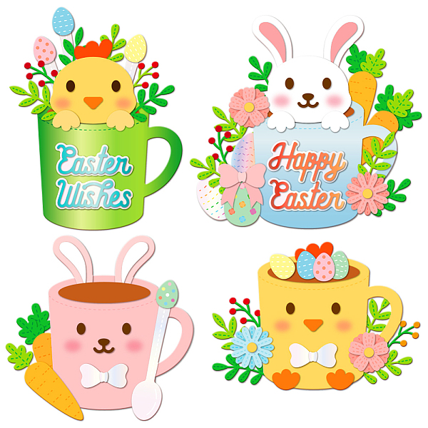 

PandaHall Easter Theme Carbon Steel Cutting Dies Stencils, for DIY Scrapbooking, Photo Album, Decorative Embossing Paper Card, Stainless...