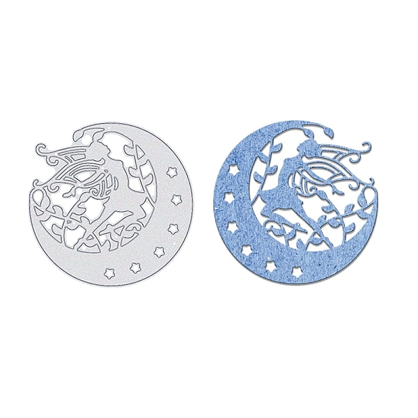 

PandaHall Carbon Steel Cutting Dies Stencils, for DIY Scrapbooking/Photo Album, Decorative Embossing DIY Paper Card, Moon with Fairy, Matte...